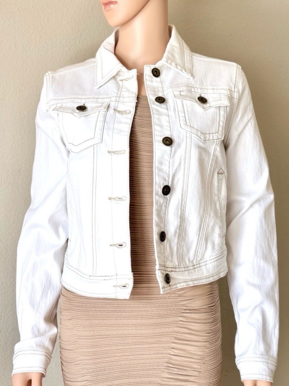 NWOT Cream Jean Jacket